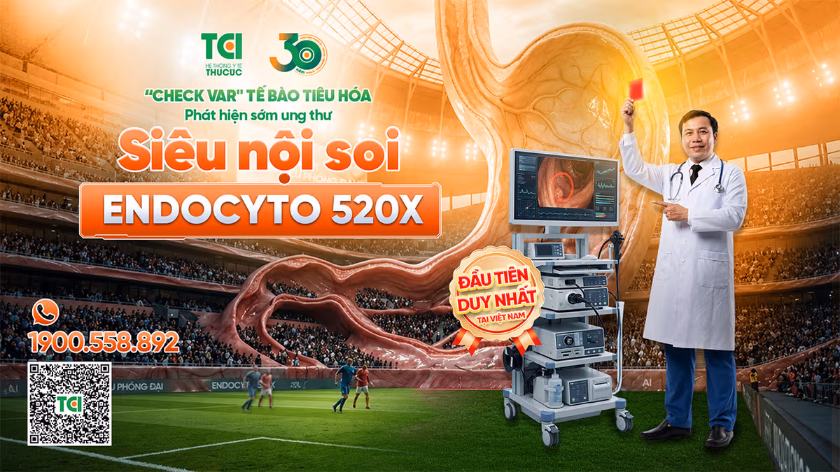 Nội soi Endocyto 520x – phóng đại 520 lần, phát hiện tổn thương tiền ung thư từ giai đoạn sớm nhất.