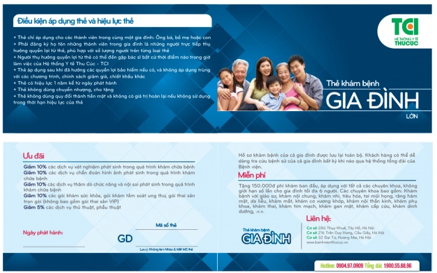 Thẻ khám bệnh gia đình lớn – Tối đa 6 người